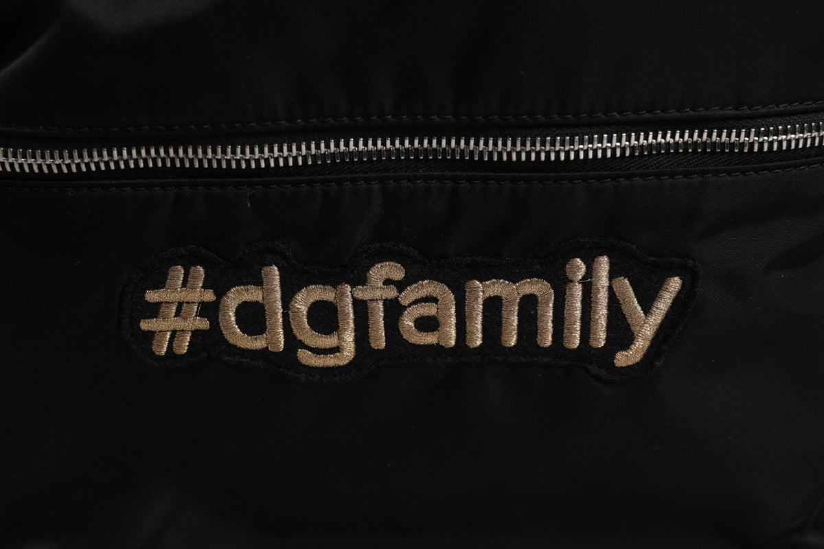 Sac à dos Dolce & Gabbana en nylon noir #DGFAMILY orné de strass VULCANO