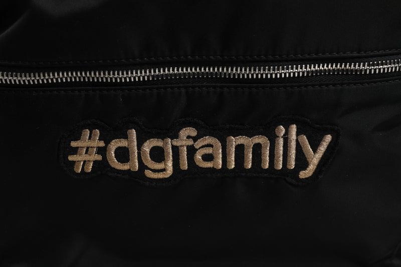 Sac à dos Dolce & Gabbana en nylon noir #DGFAMILY orné de strass VULCANO