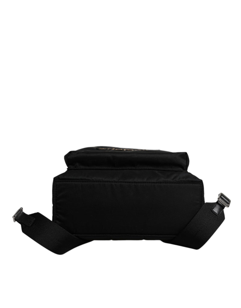 Sac à dos Dolce & Gabbana en nylon noir #DGFAMILY orné de strass VULCANO