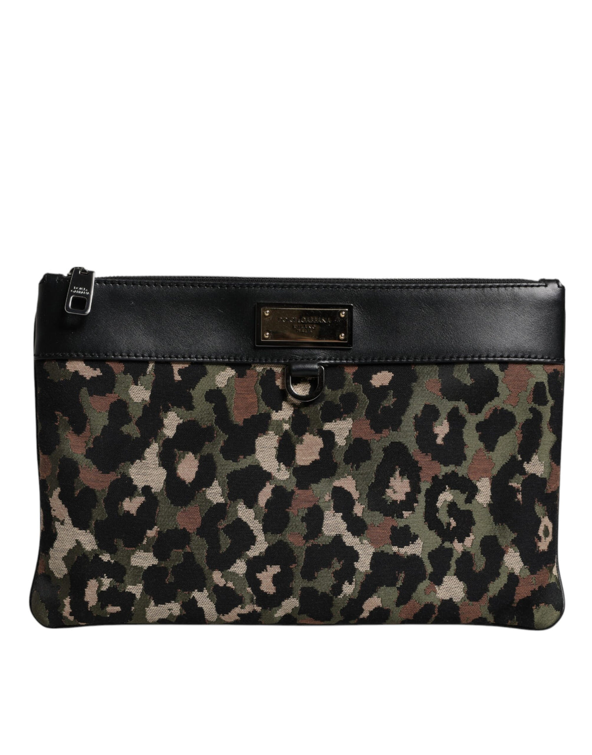 Sac pochette Dolce & Gabbana à imprimé léopard multicolore et logo