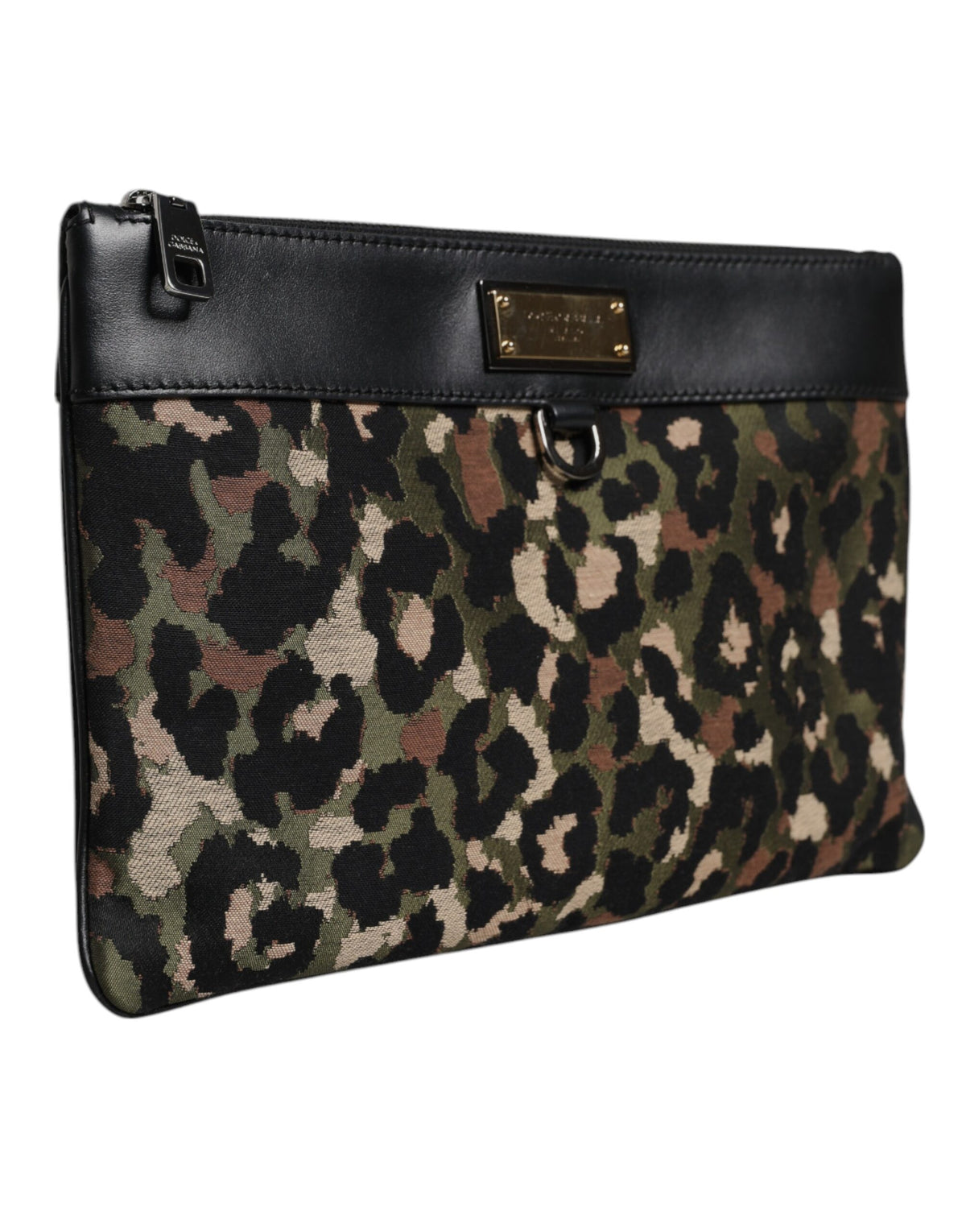 Sac pochette Dolce & Gabbana à imprimé léopard multicolore et logo