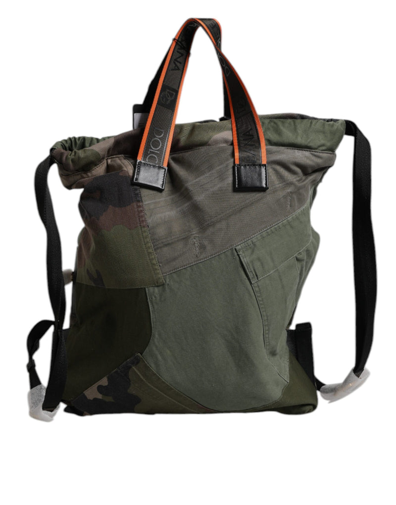 Sac à dos patchwork vert militaire Dolce & Gabbana