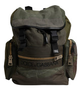 Sac à dos d'école patchwork vert militaire Dolce & Gabbana