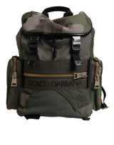 Sac à dos de voyage patchwork vert militaire Dolce & Gabbana