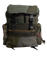 Sac à dos de voyage patchwork vert militaire Dolce & Gabbana