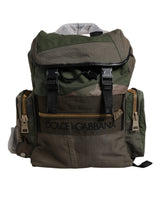 Sac à dos de voyage patchwork vert militaire Dolce & Gabbana