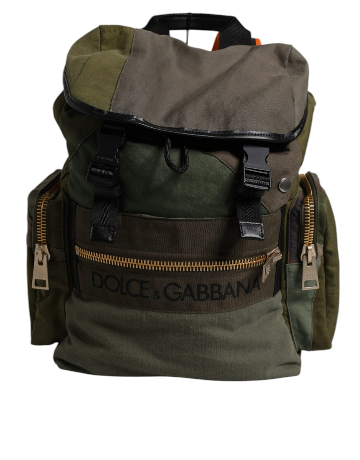 Sac à dos de voyage patchwork vert militaire Dolce & Gabbana
