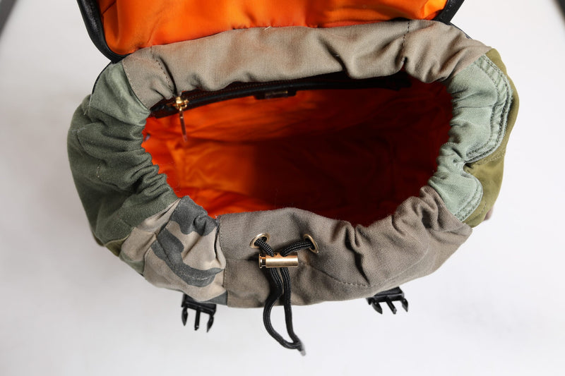 Sac à dos d'école patchwork vert militaire Dolce & Gabbana