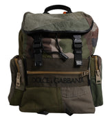 Sac à dos d'école patchwork vert militaire Dolce & Gabbana