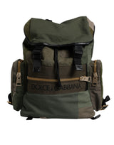 Sac à dos d'école patchwork vert militaire Dolce & Gabbana