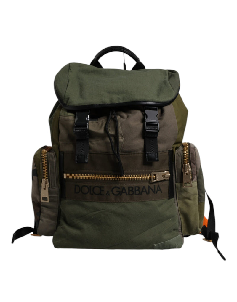 Dolce & Gabbana Military Green Patchwork Reisrugzak