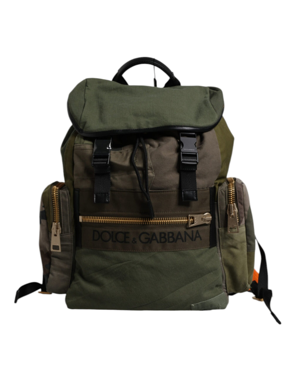 Sac à dos de voyage patchwork vert militaire Dolce & Gabbana