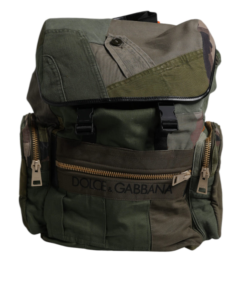 Dolce & Gabbana Military Green Patchwork Reisrugzak