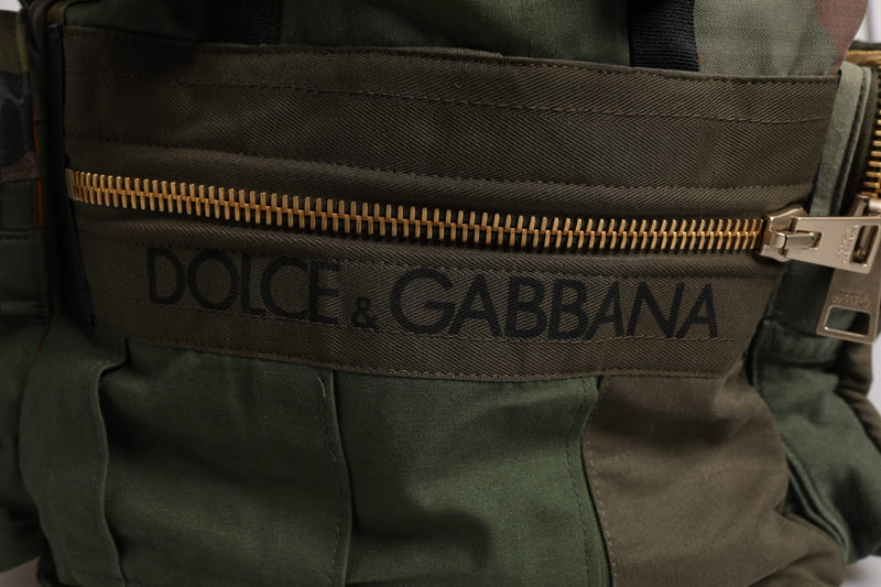 Dolce & Gabbana Military Green Patchwork Reisrugzak