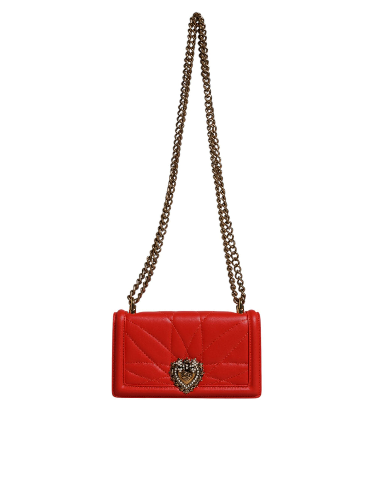 Dolce & Gabbana Sac à bandoulière en cuir matelassé rouge Devotion