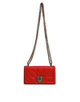 Dolce & Gabbana Sac à bandoulière en cuir matelassé rouge Devotion