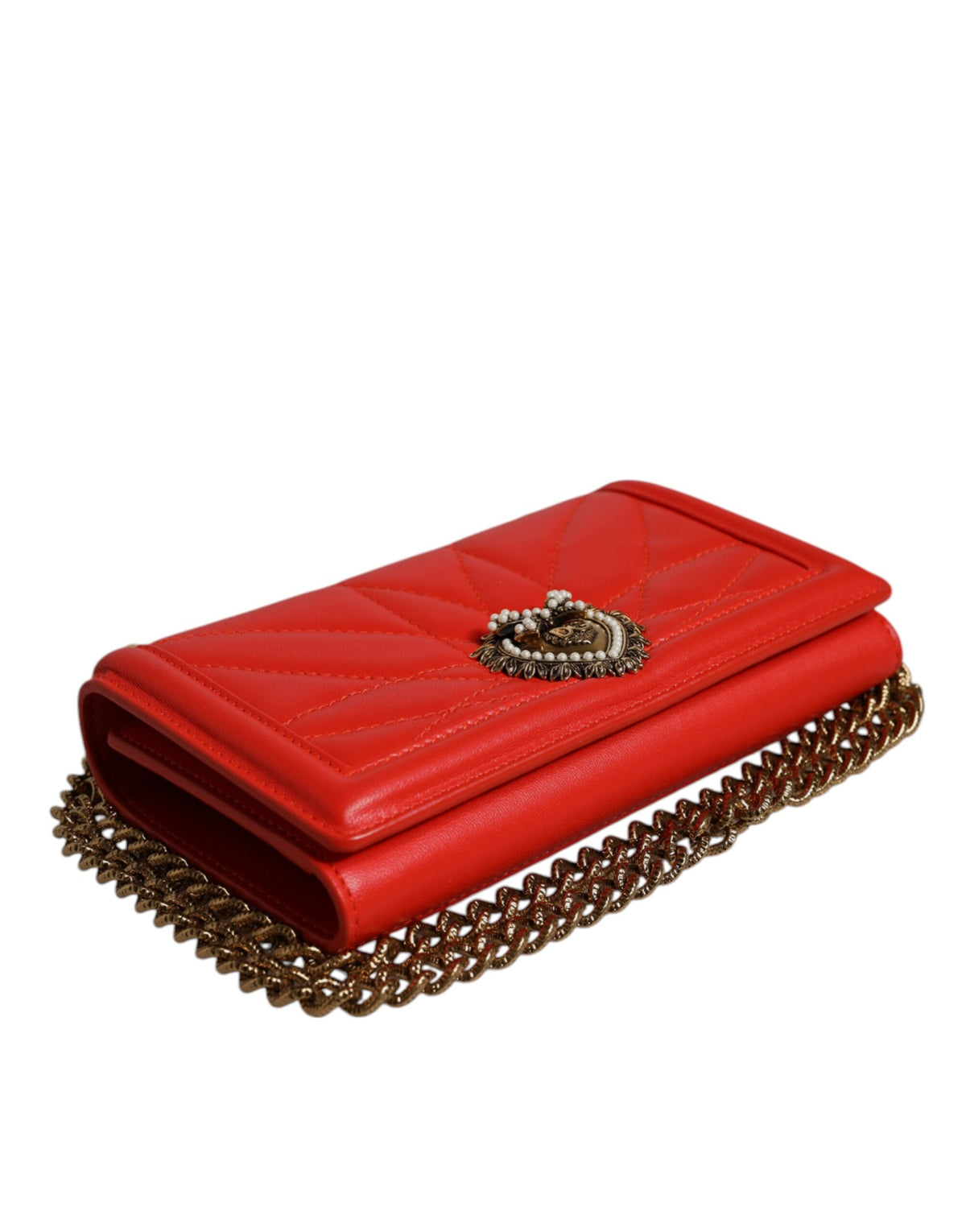 Dolce & Gabbana Sac à bandoulière en cuir matelassé rouge Devotion