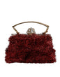 Dolce & Gabbana Red Gold Chain VANDA Tinsel Crystals Evening Clutch Bag