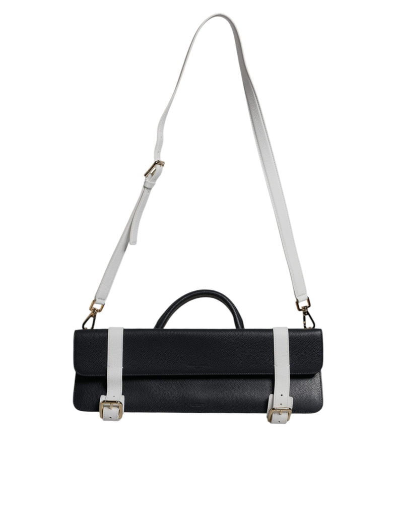 Sac à bandoulière Dolce & Gabbana en cuir de veau bleu et blanc
