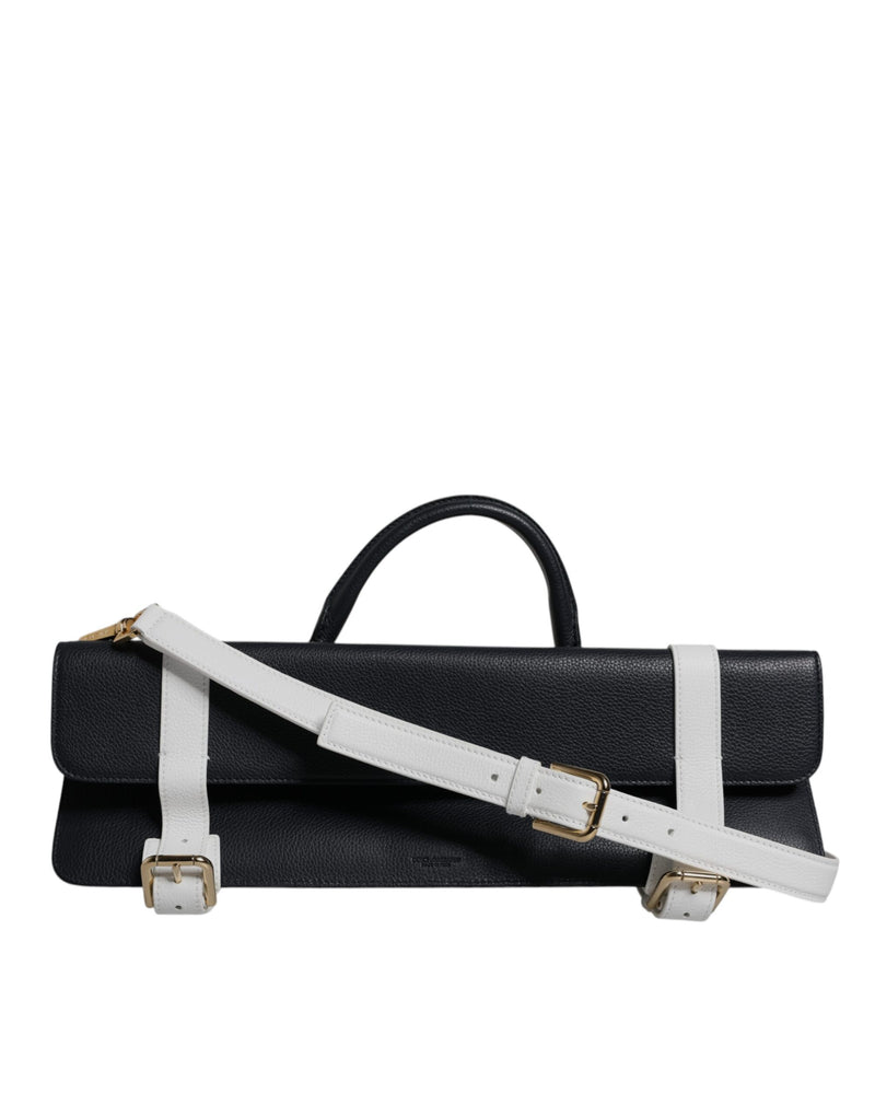 Sac à bandoulière Dolce & Gabbana en cuir de veau bleu et blanc