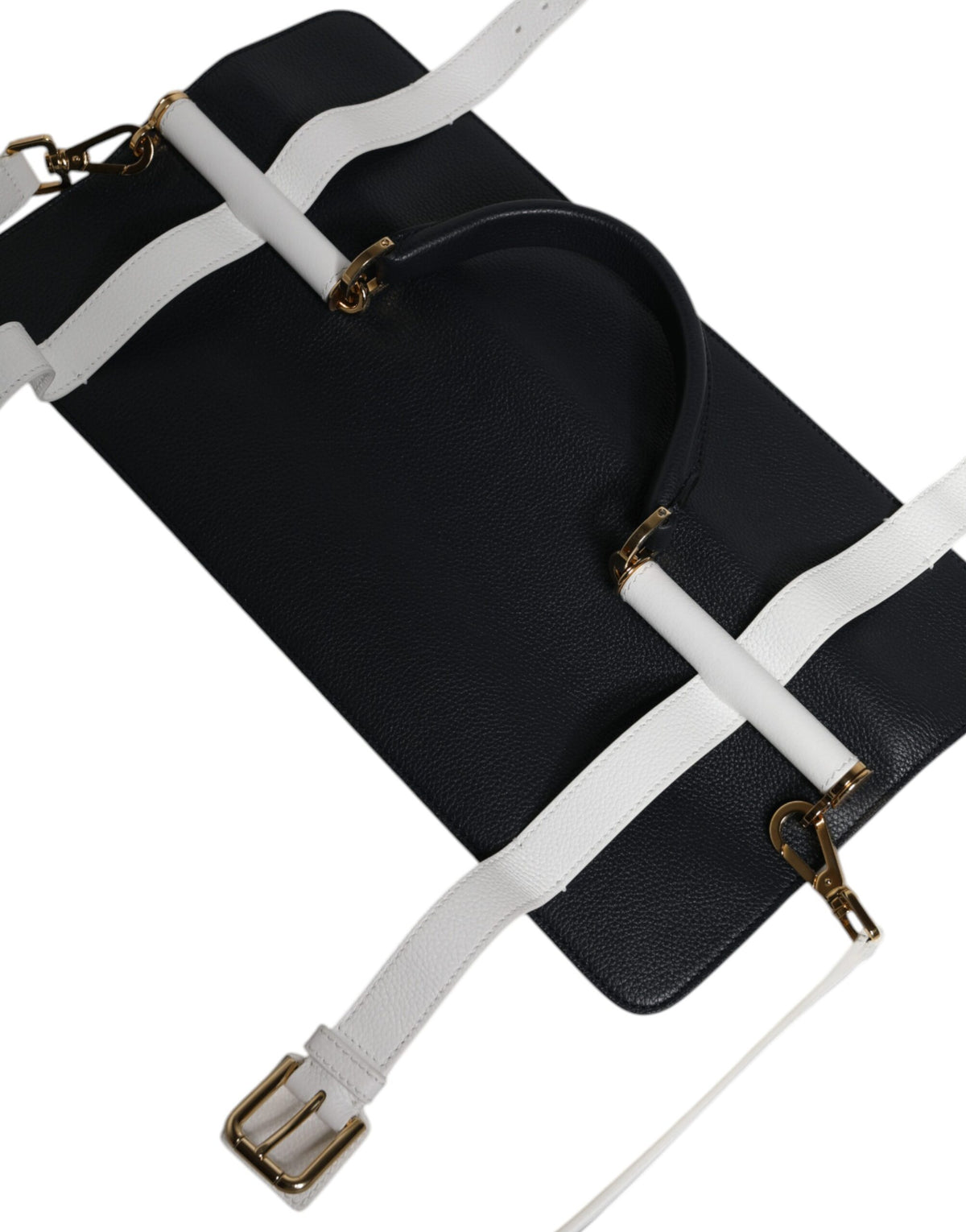 Sac à bandoulière Dolce & Gabbana en cuir de veau bleu et blanc