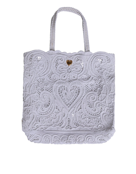 Sac cabas Beatrice en dentelle Cordonetto blanc Dolce & Gabbana