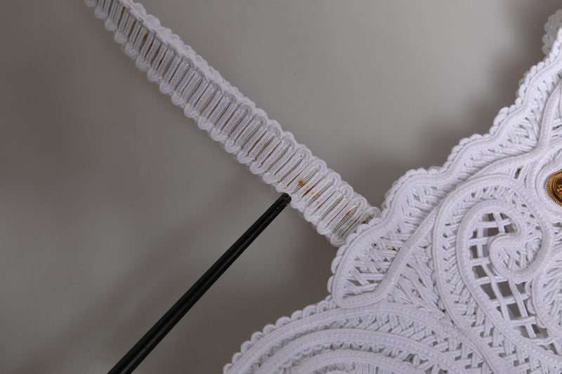 Sac à provisions Dolce & Gabbana Beatrice en dentelle Cordonetto blanche