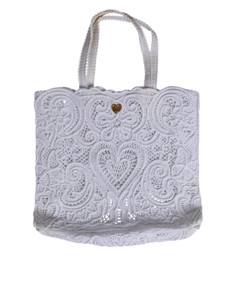 Dolce & Gabbana Beatrice Tote Bag en Cordonetto Blanc