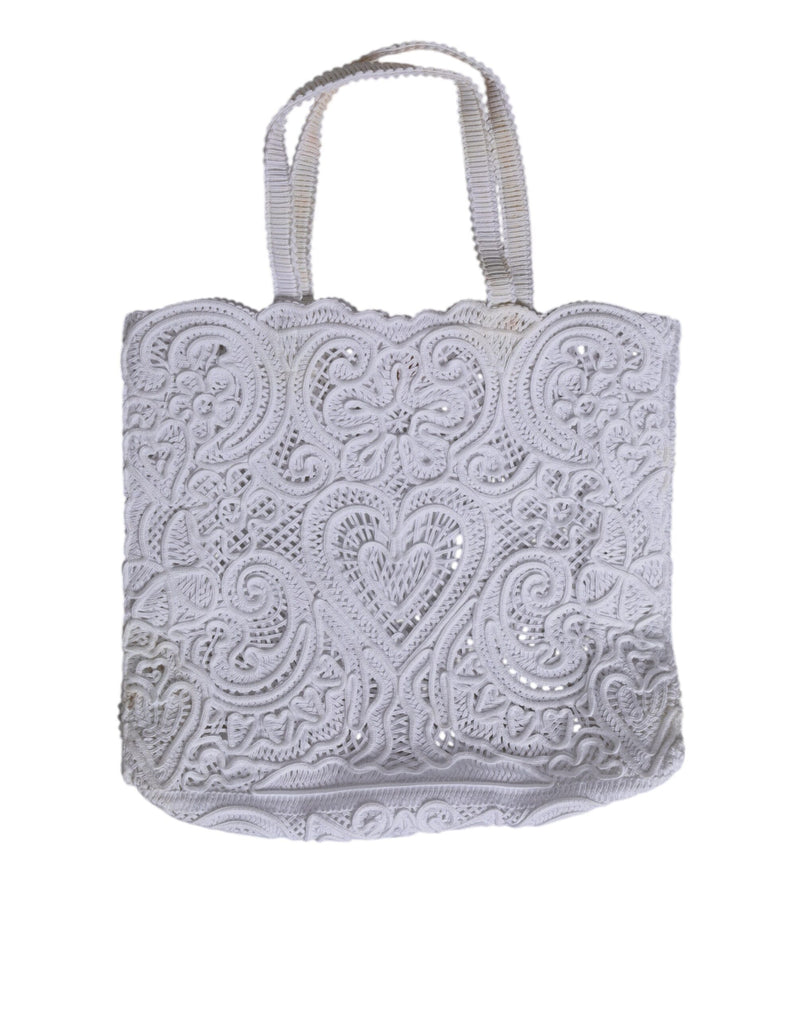 Dolce & Gabbana Beatrice Tote Bag en Cordonetto Blanc