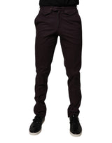 Pantalon habillé homme BENCIVENGA, slim, en coton pur, marron.