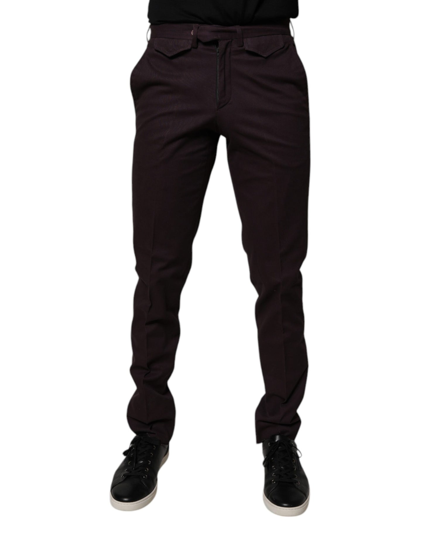 Pantalon habillé homme BENCIVENGA, slim, en coton pur, marron.