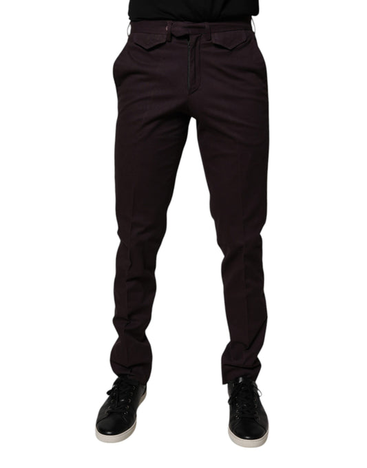 Pantalon habillé homme BENCIVENGA, slim, en coton pur, marron.