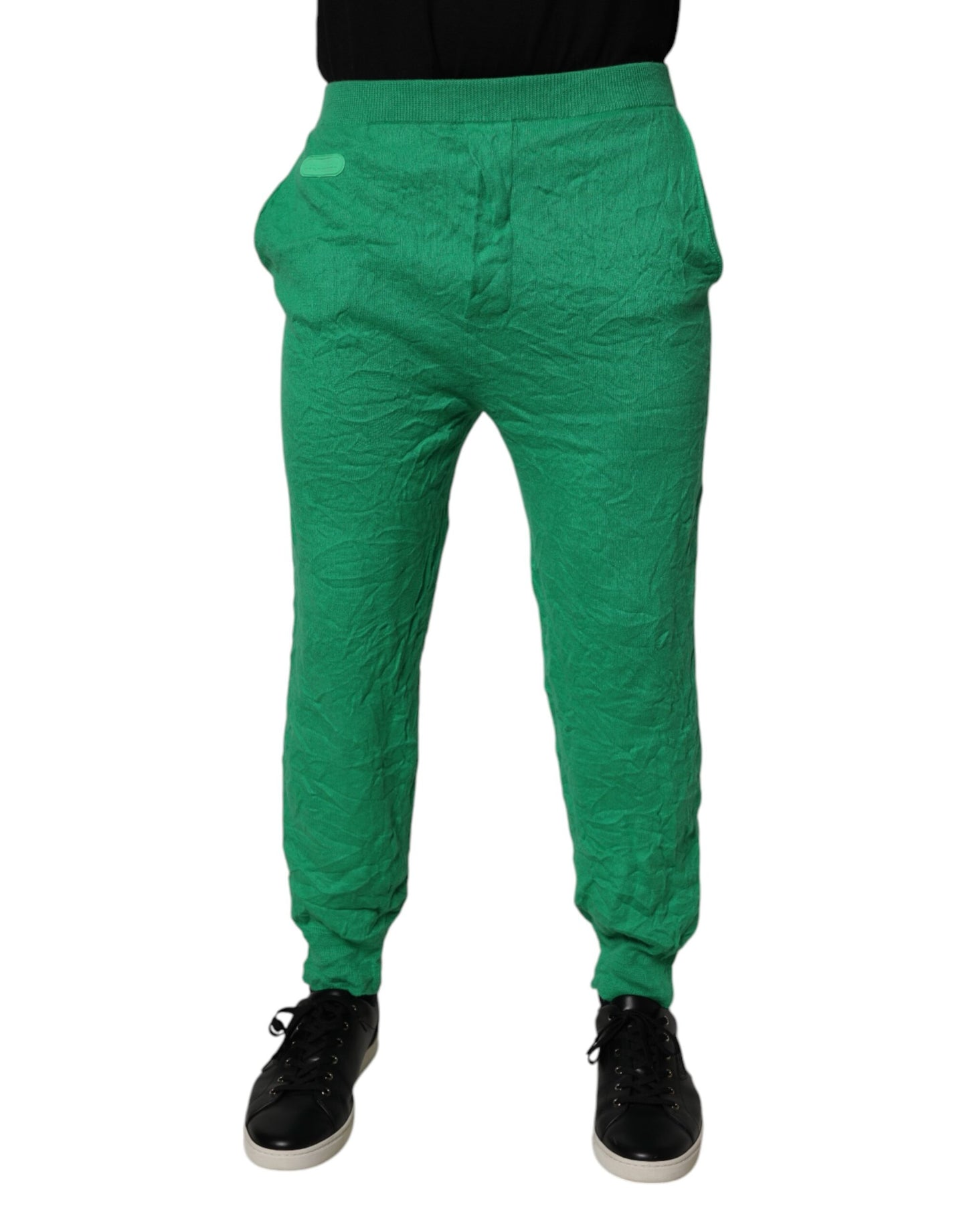 Pantalon décontracté homme Dsquared² en coton vert à taille élastique
