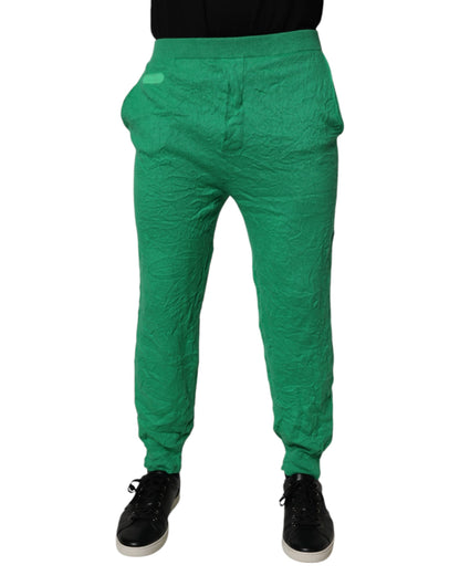 Pantalon décontracté homme Dsquared² en coton vert à taille élastique