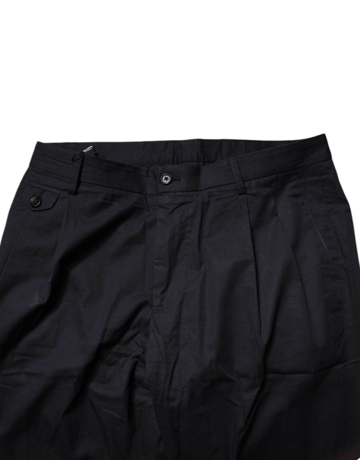 Pantalon tailleur fuselé en coton bleu foncé de Dolce &amp; Gabbana