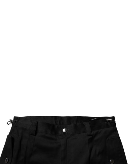 Dolce & Gabbana Black Cotton Cargo Tapered Pants