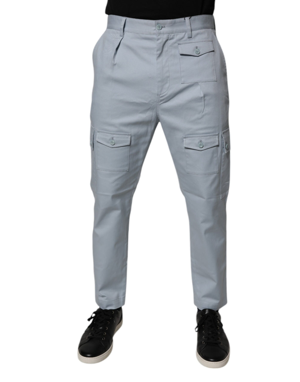 Pantalon cargo fuselé en coton bleu clair de Dolce &amp; Gabbana