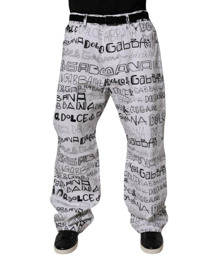 Dolce &amp; Gabbana rechte jeans voor heren met wit logo-print.