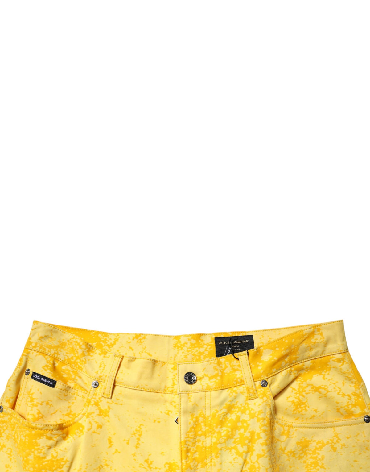 Jeans droit en coton à teinture tie-dye jaune de Dolce &amp; Gabbana