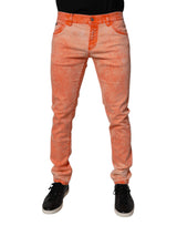 Jeans skinny en coton à effet tie-dye orange pour homme de Dolce &amp; Gabbana