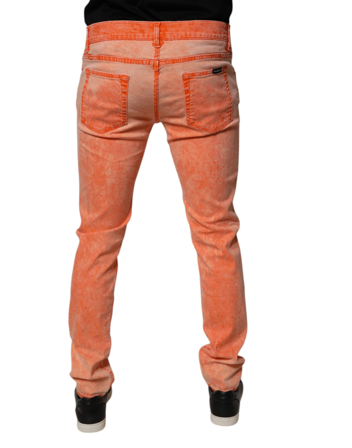 Jeans skinny en coton à effet tie-dye orange pour homme de Dolce &amp; Gabbana
