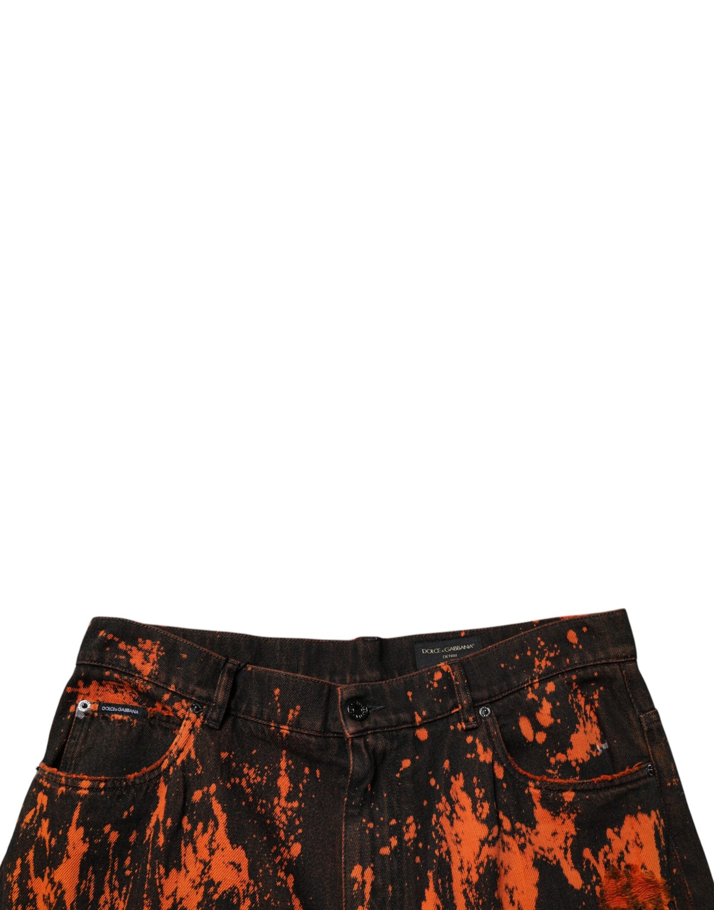 Dolce & Gabbana rechte jeans van katoen met tie-dye print in zwart en rood