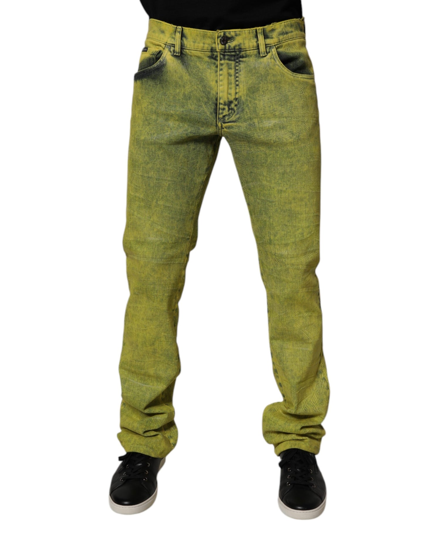 Jean skinny en coton stretch jaune pour homme de Dolce & Gabbana