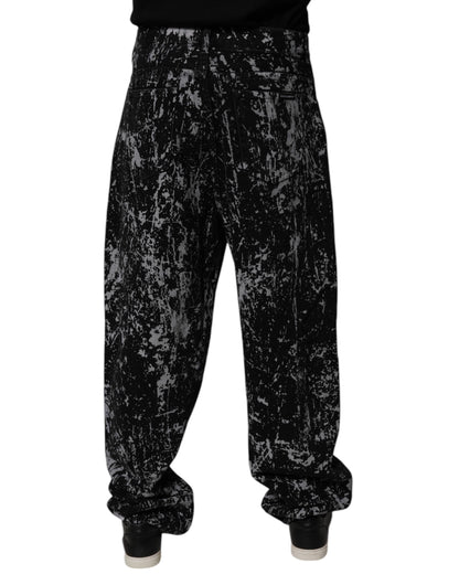 Dolce & Gabbana Black Tie Dye Cotton Straight Men Denim Jeans