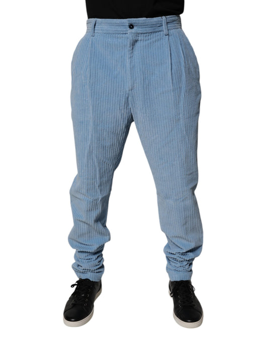 Dolce &amp; Gabbana lichtblauwe corduroy spijkerbroek in skinny model, gemaakt van katoen.