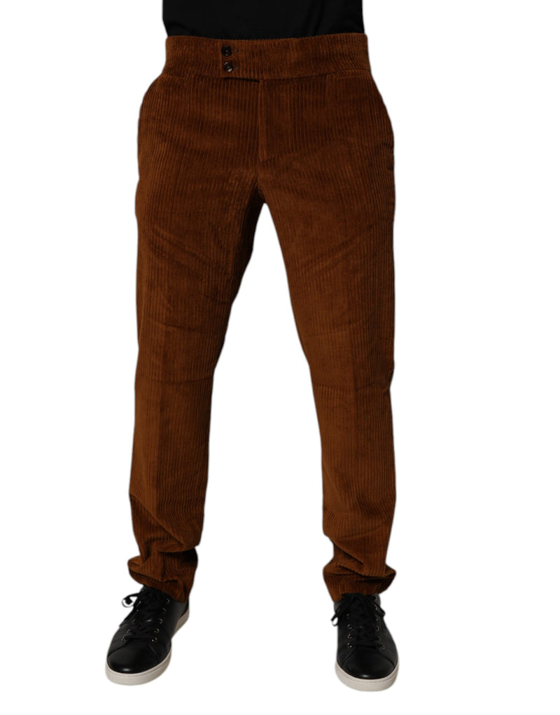 Dolce &amp; Gabbana donkerbruine corduroy katoenen skinny jeans