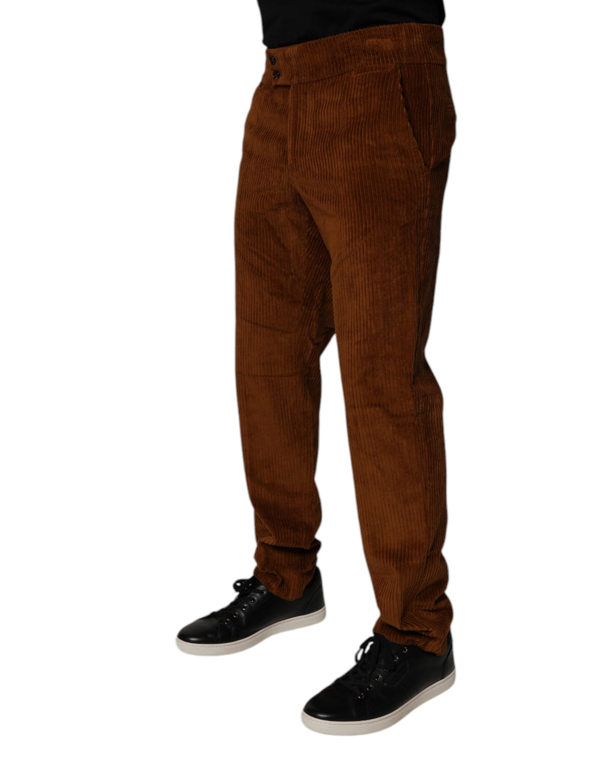Jeans skinny en coton cordouroy brun foncé de Dolce &amp; Gabbana