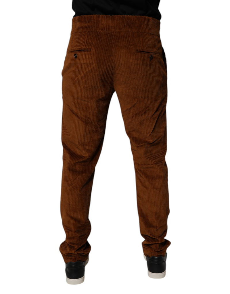 Dolce &amp; Gabbana donkerbruine corduroy katoenen skinny jeans