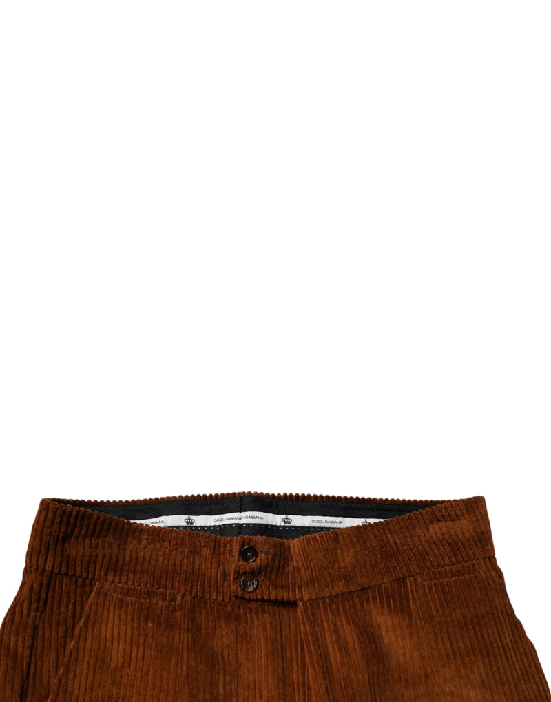 Dolce &amp; Gabbana donkerbruine corduroy katoenen skinny jeans