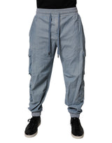 Pantalon cargo en jean pour homme Dolce &amp; Gabbana, coton bleu clair, style jogger.